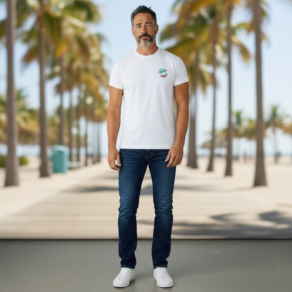 Free Planet T Shirt Mens Large White Summer Vibes Graphic Casual